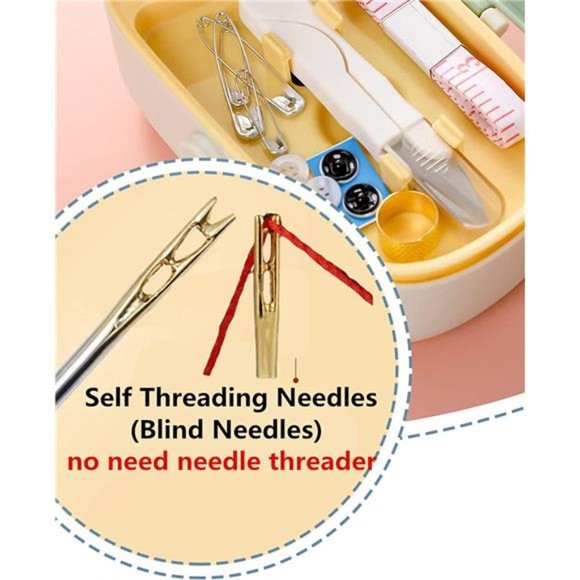 135 Pcs Premium  Sewing Supplies Repair Kit Sewing Thread Accessories  (Pink) - Picture 3 of 6